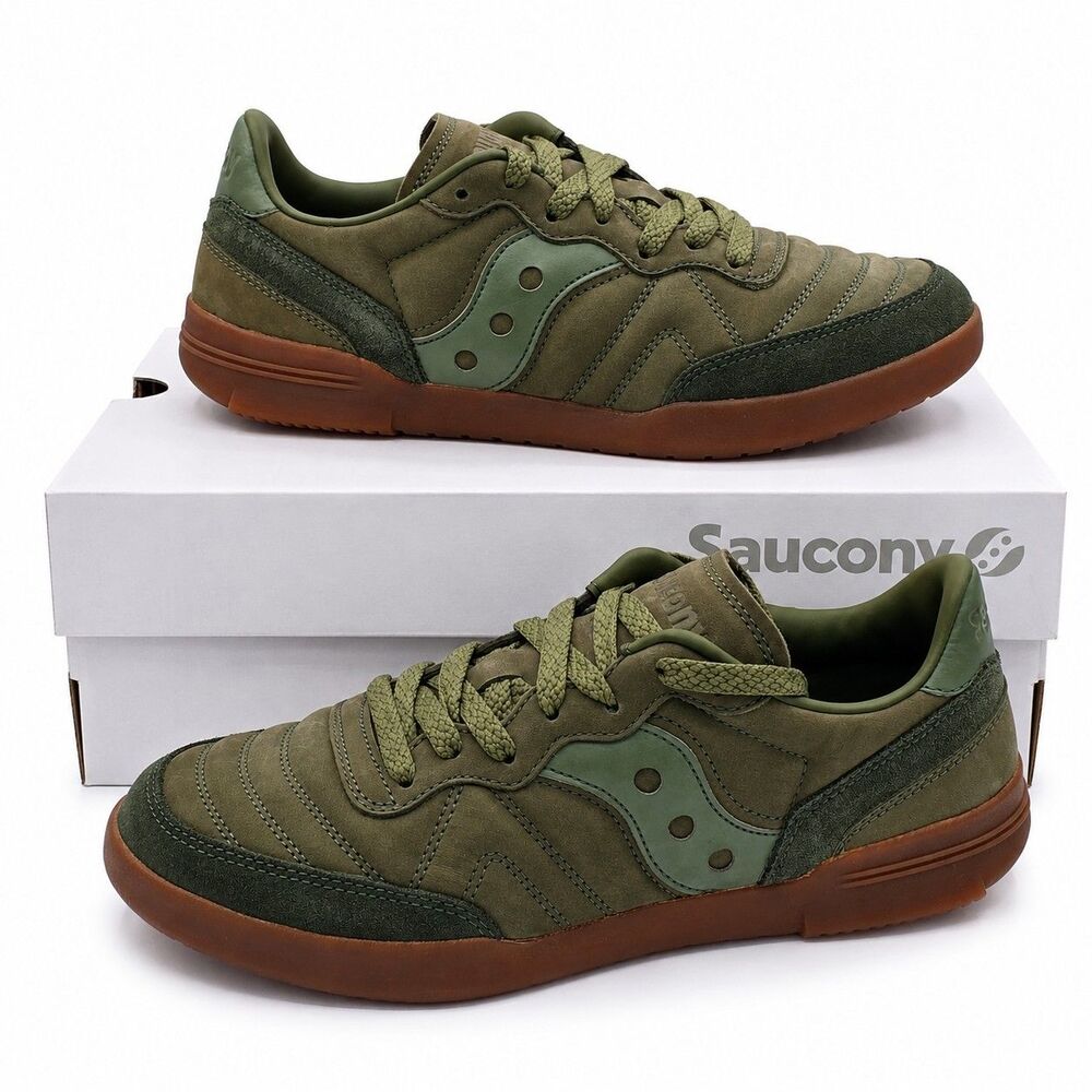 Saucony 586i Nubuck Men's 8 Women's 9.5 Green Gum Sole Retro Casual Sneakers